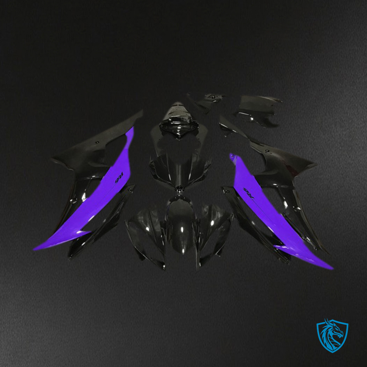 Yamaha R6 (2008-2016) Gloss Black & Purple Motorcycle Fairing Kit | ABS Bodywork