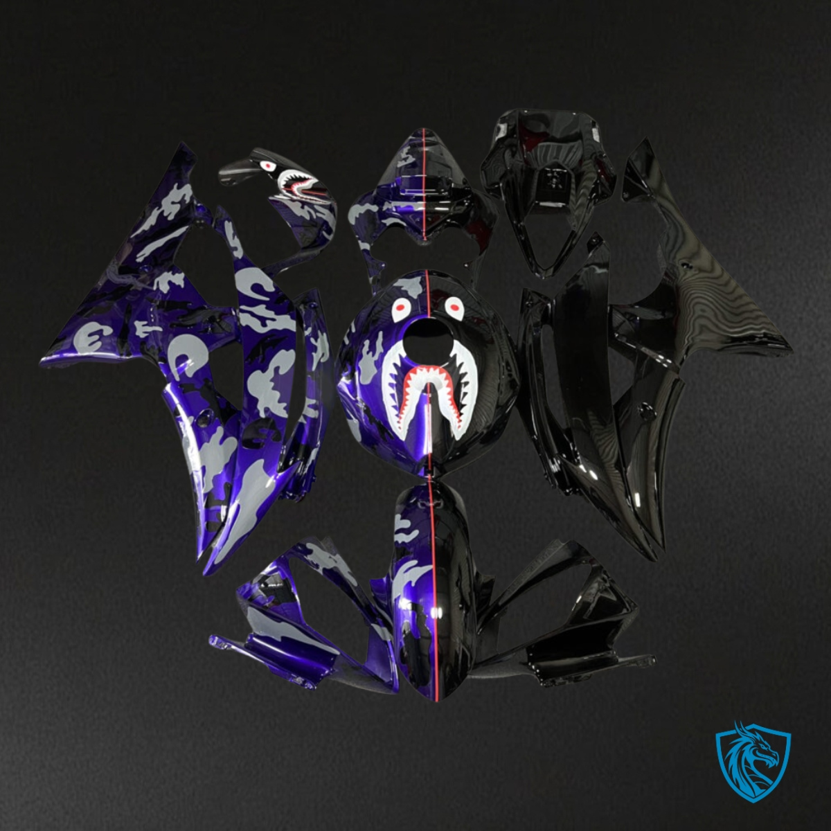 Yamaha R6 (2008-2016) Black, Purple & Gray Fairing Kit | ABS Bodywork
