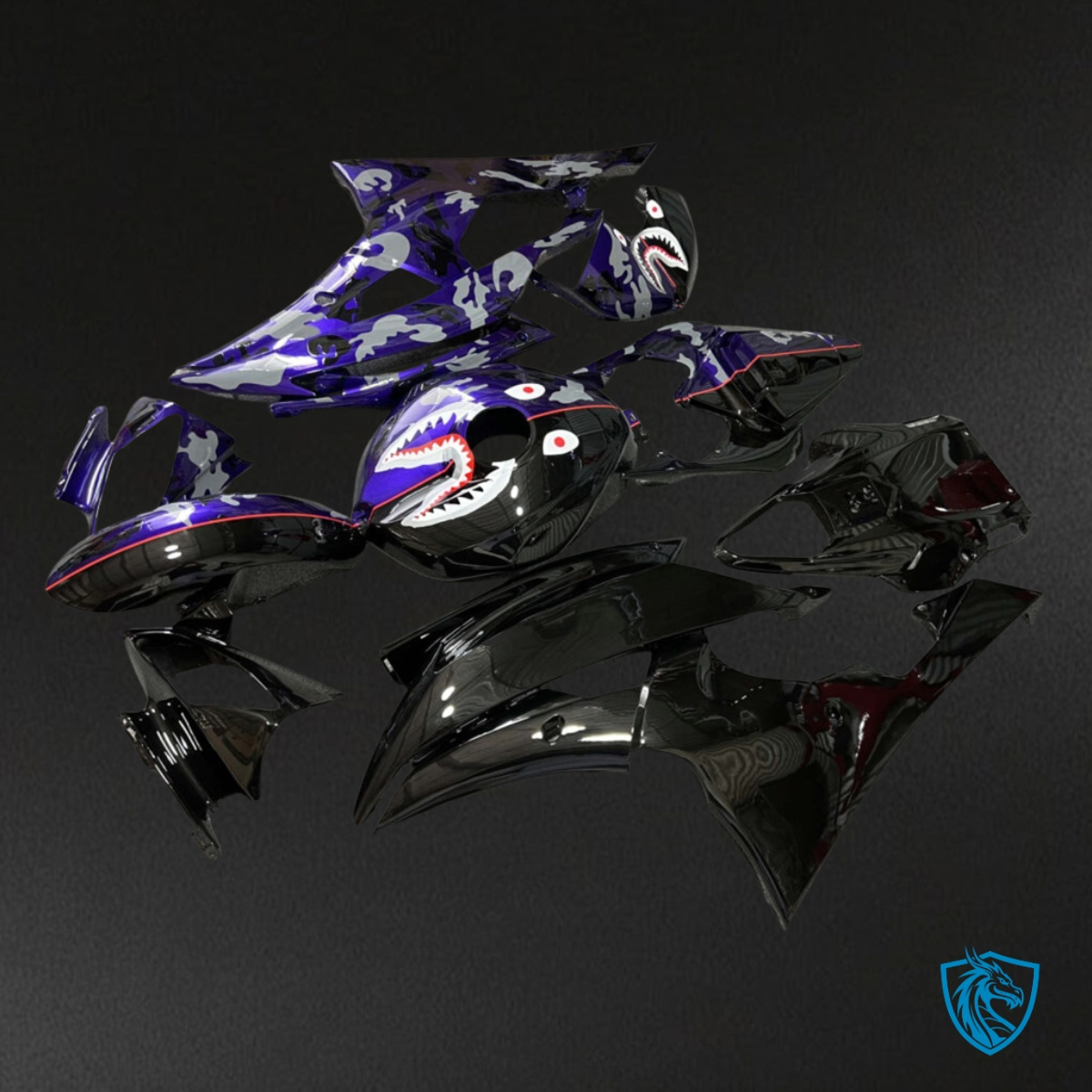 Yamaha R6 (2008-2016) Black, Purple & Gray Fairing Kit | ABS Bodywork