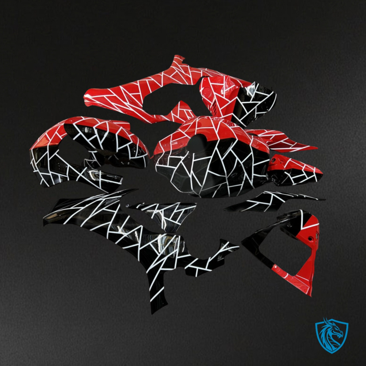 Yamaha R6 (2008-2016) Gloss Black & Red Fairings Kit - Aftermarket ABS Bodywork