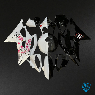 Yamaha R6 (2008-2016) Gloss Black & White - MERGEment Motorcycle Fairings Kit