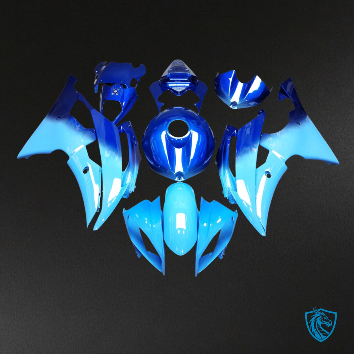 Yamaha R6 (2008-2016) Gloss Blue Gradient Fairings Kit- Aftermarket ABS Bodywork
