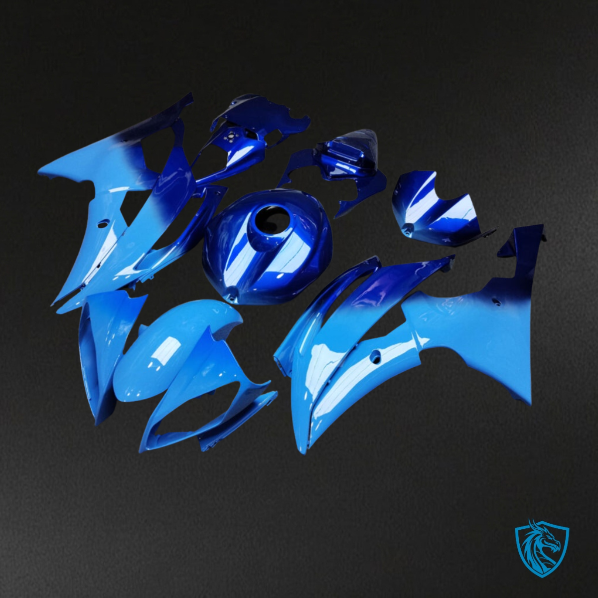 Yamaha R6 (2008-2016) Gloss Blue Gradient Fairings Kit- Aftermarket ABS Bodywork