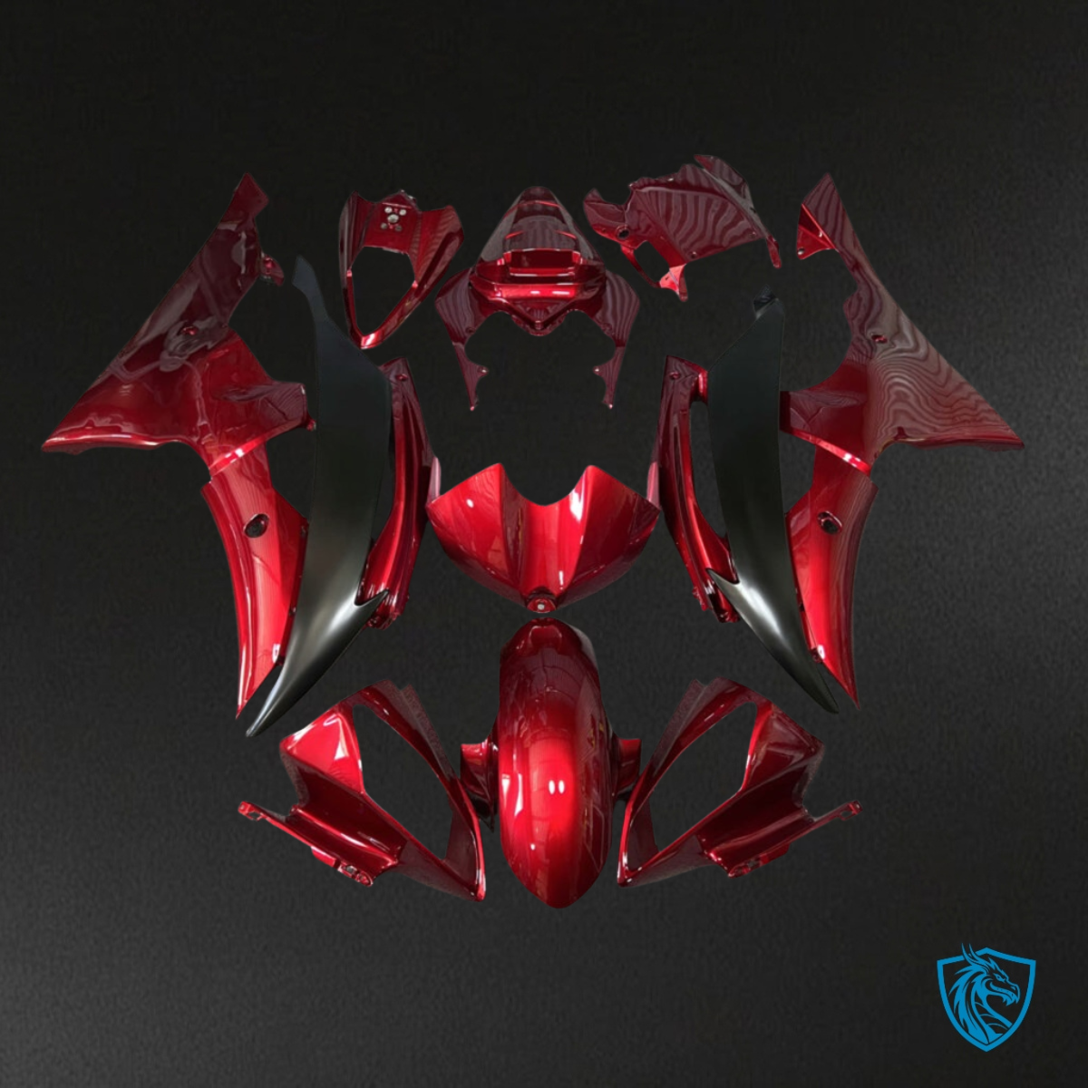 Yamaha R6 (2008-2016) Gloss Candy Red & Matte Black - Custom ABS Fairing Kit