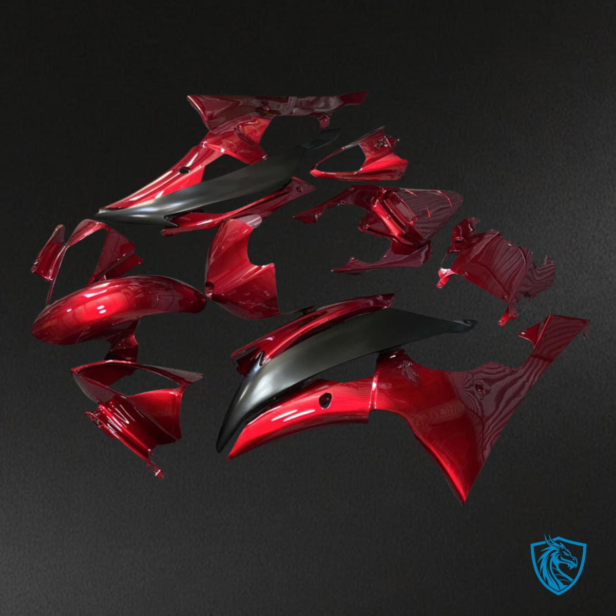 Yamaha R6 (2008-2016) Gloss Candy Red & Matte Black - Custom ABS Fairing Kit