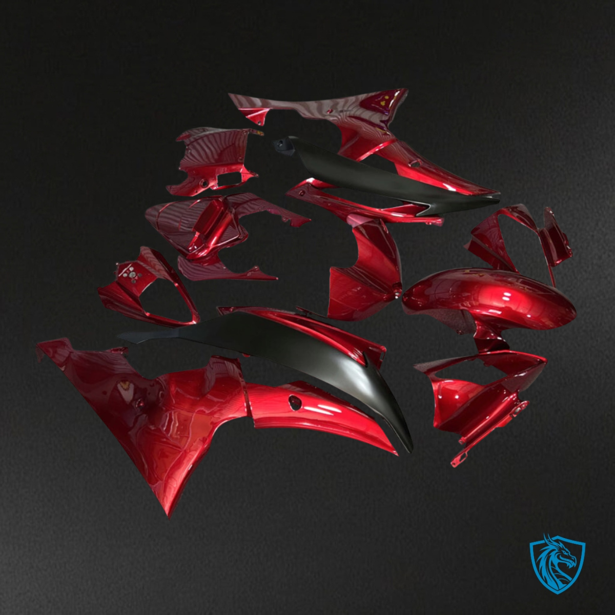 Yamaha R6 (2008-2016) Gloss Candy Red & Matte Black - Custom ABS Fairing Kit