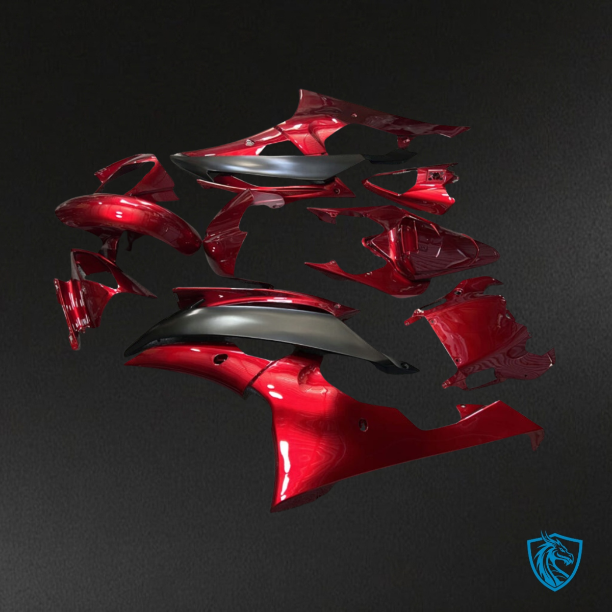 Yamaha R6 (2008-2016) Gloss Candy Red & Matte Black - Custom ABS Fairing Kit