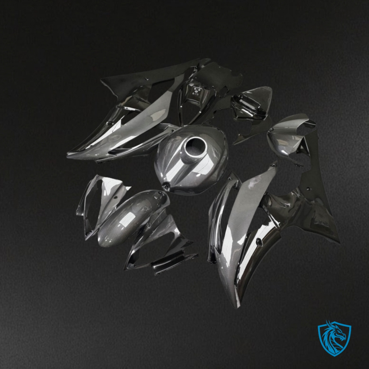Yamaha R6 (2008-2016) Gloss Carbon Fiber Style Black Fairing Kit | ABS Bodywork