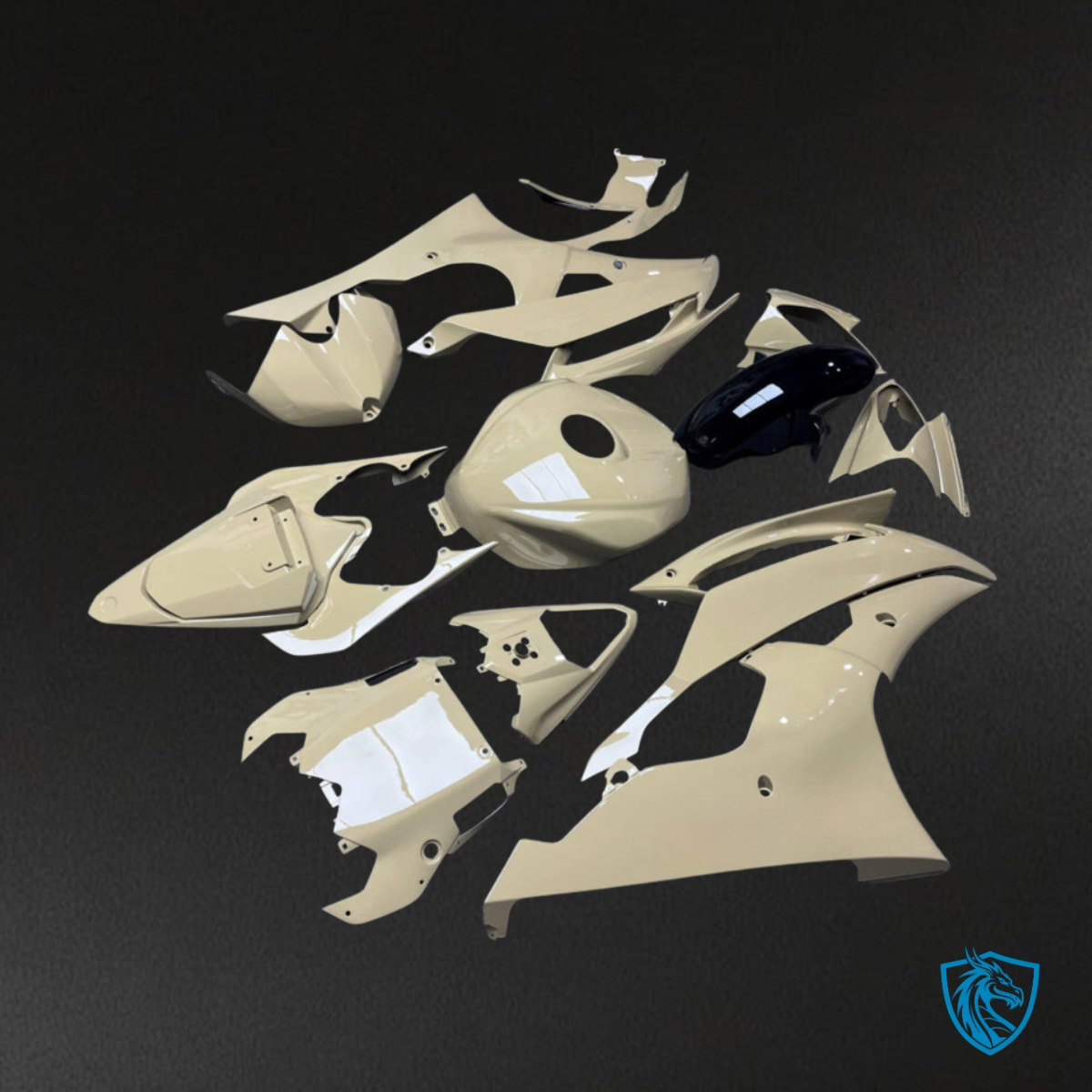 Yamaha R6 (2008-2016) Gloss Desert Tan Black Fairings Kit - Aftermarket ABS Bodywork