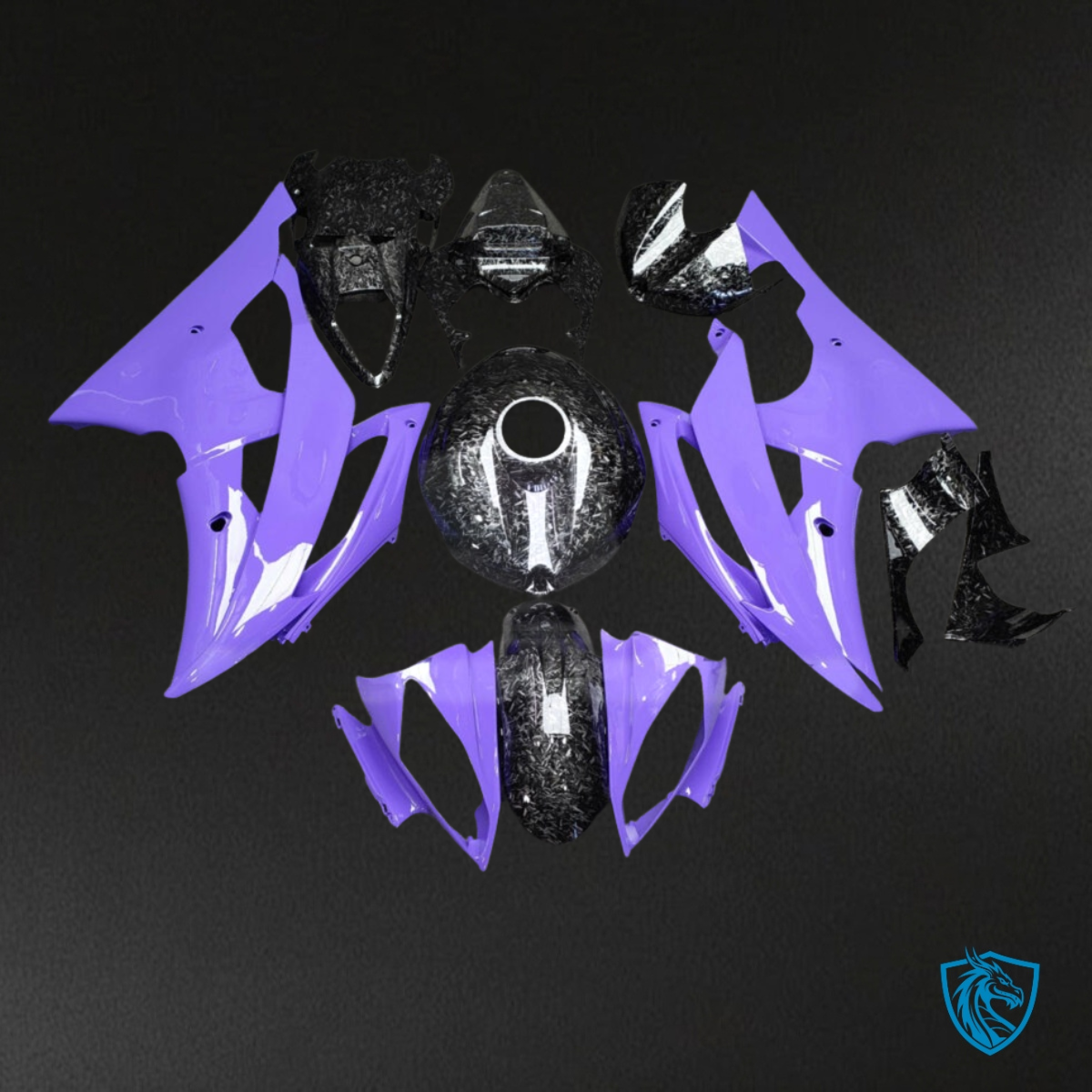 Yamaha R6 (2008-2016) Gloss Black & Purple - Custom ABS Fairing Kit