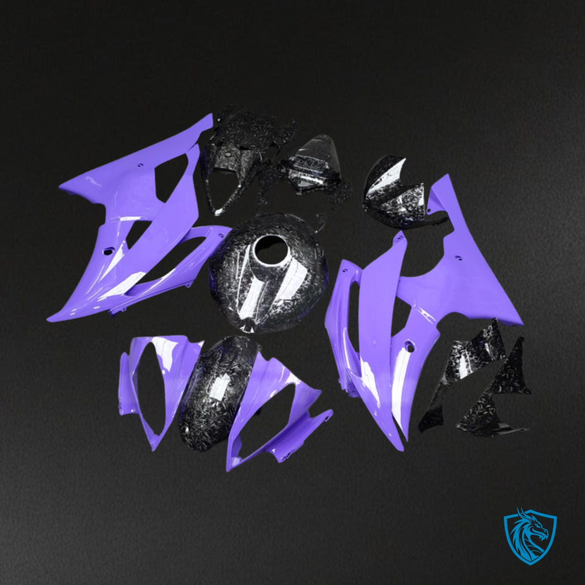 Yamaha R6 (2008-2016) Gloss Black & Purple - Custom ABS Fairing Kit