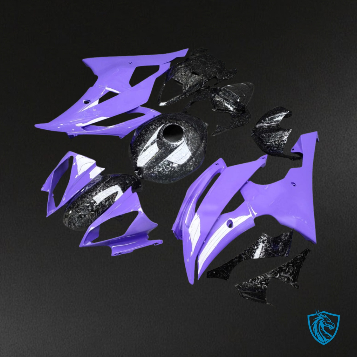 Yamaha R6 (2008-2016) Gloss Black & Purple - Custom ABS Fairing Kit