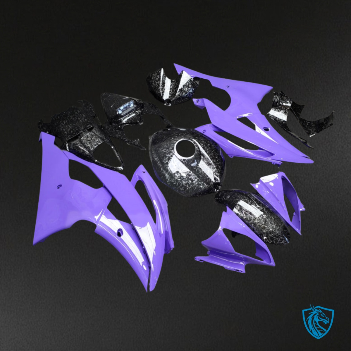 Yamaha R6 (2008-2016) Gloss Black & Purple - Custom ABS Fairing Kit