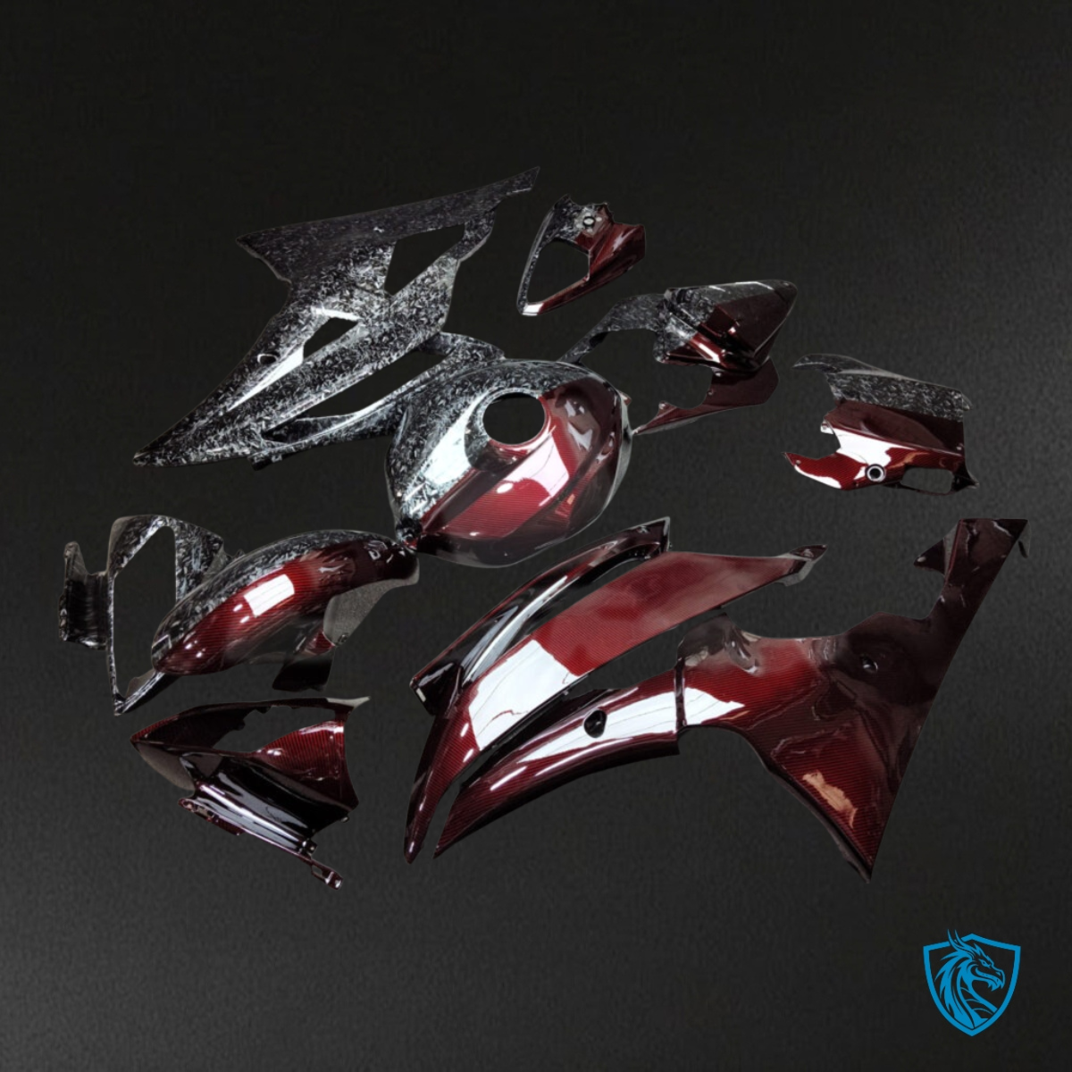 Yamaha R6 (2008-2016) Gloss Black & Red - MERGEment Motorcycle Fairings Kit