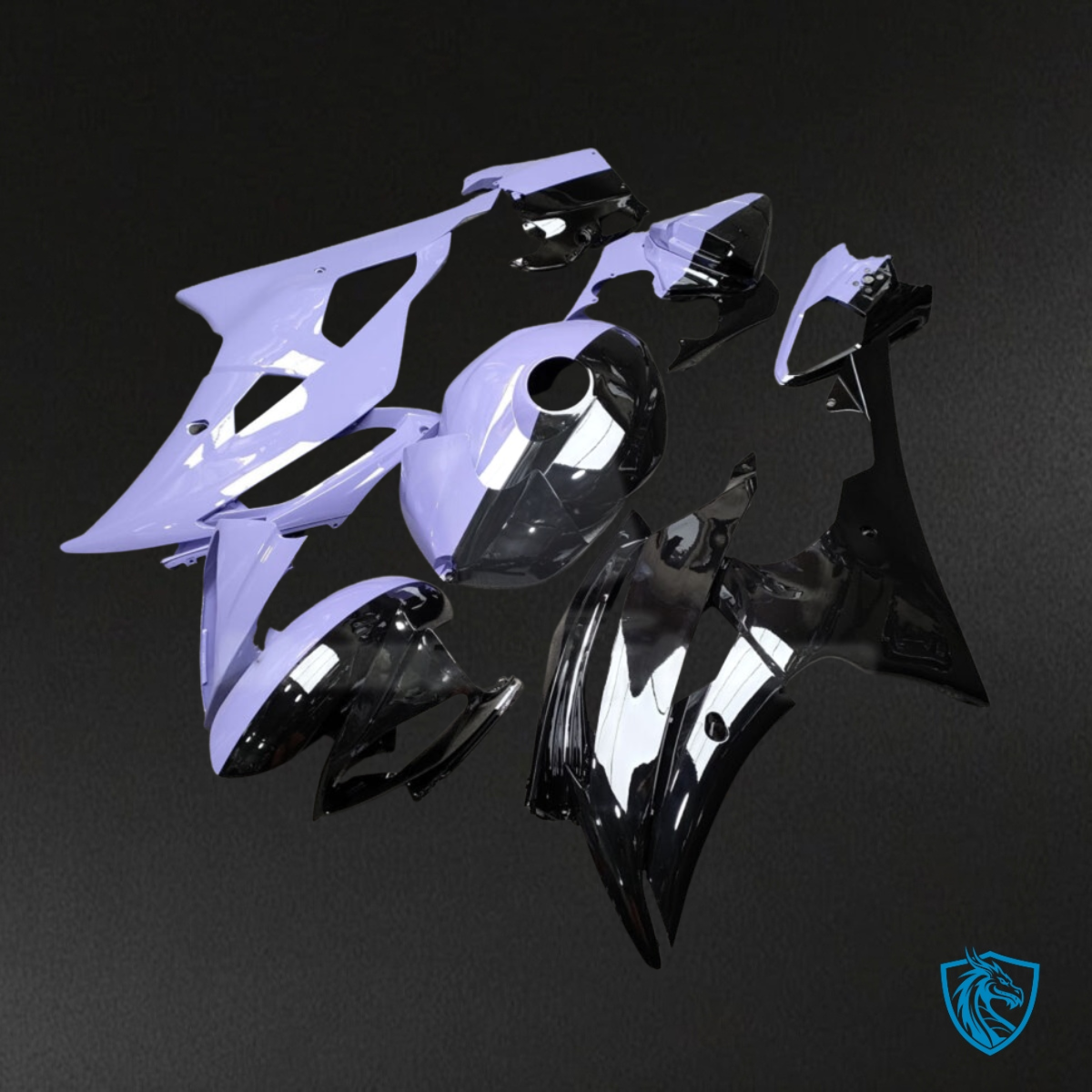 Yamaha R6 (2008-2016) Gloss Light Purple & Black - Custom ABS Fairing Kit
