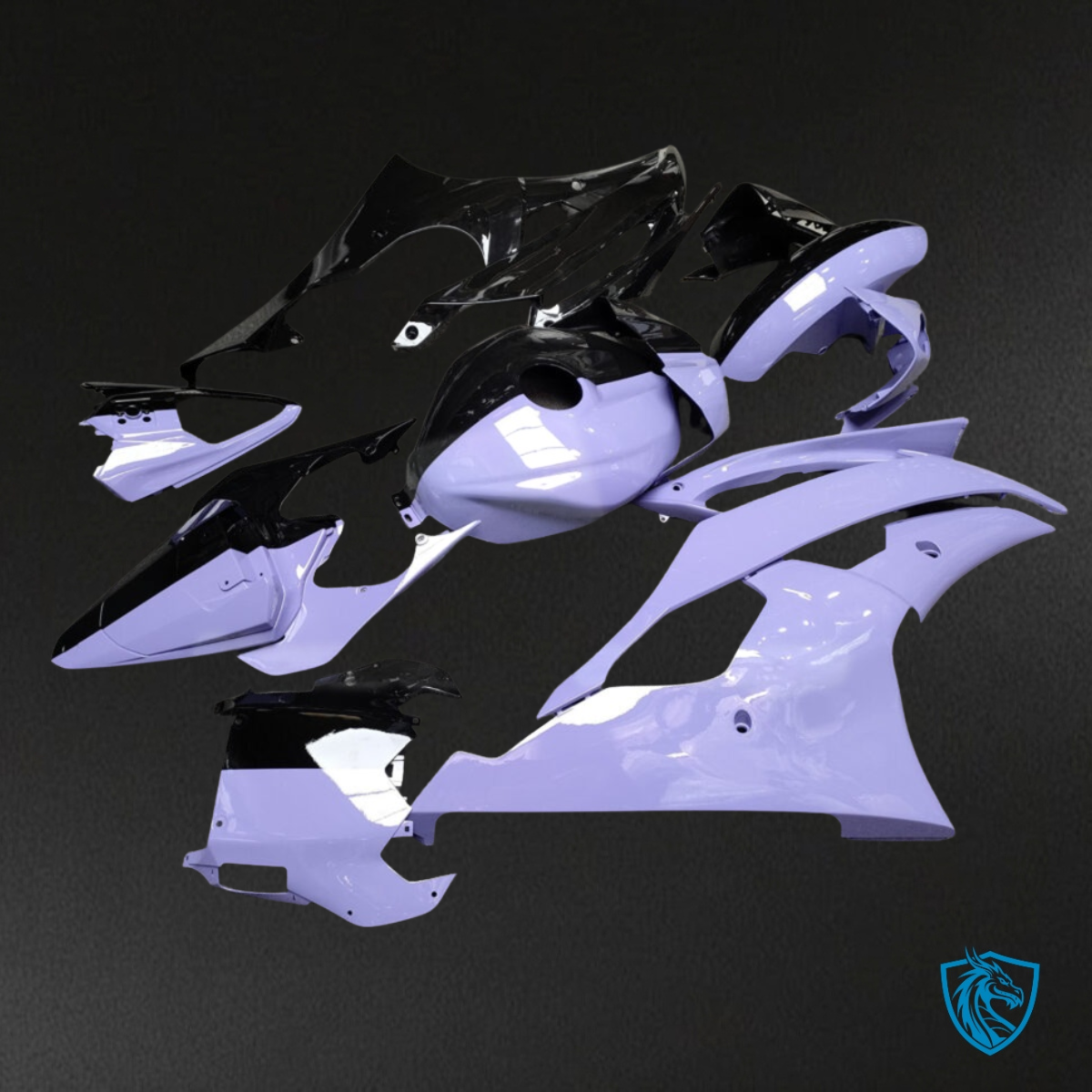 Yamaha R6 (2008-2016) Gloss Light Purple & Black - Custom ABS Fairing Kit
