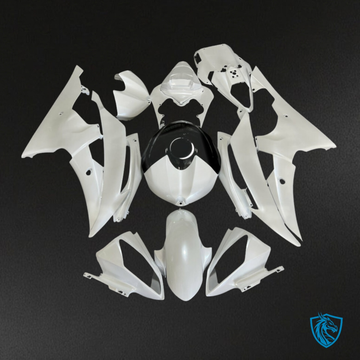Yamaha R6 (2008-2016) Gloss Pearl White & Black - MERGEment Motorcycle Fairings Kit