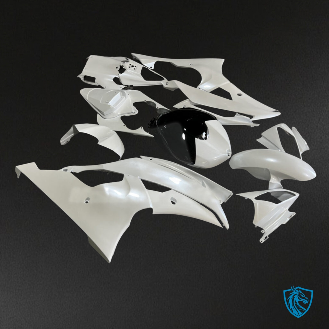 Yamaha R6 (2008-2016) Gloss Pearl White & Black - MERGEment Motorcycle Fairings Kit