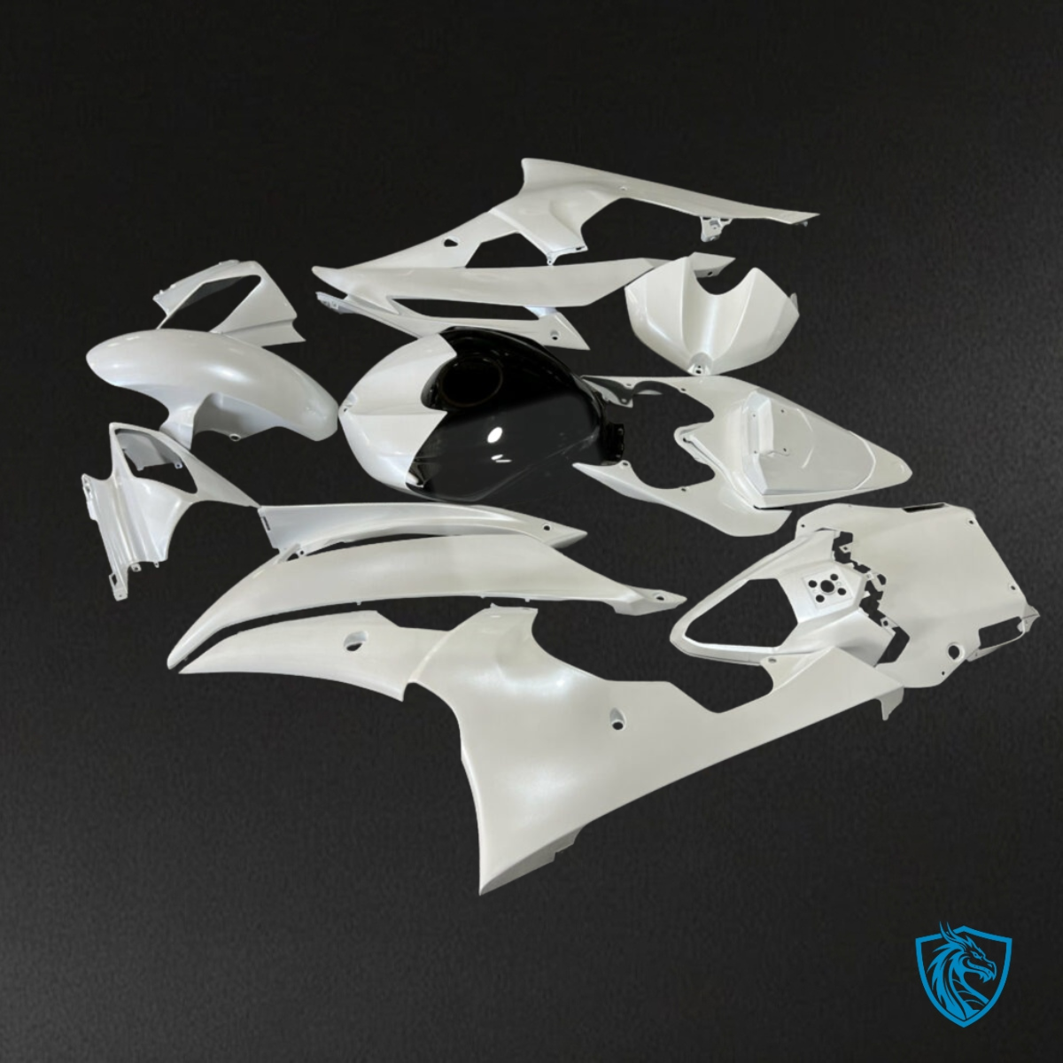 Yamaha R6 (2008-2016) Gloss Pearl White & Black - MERGEment Motorcycle Fairings Kit