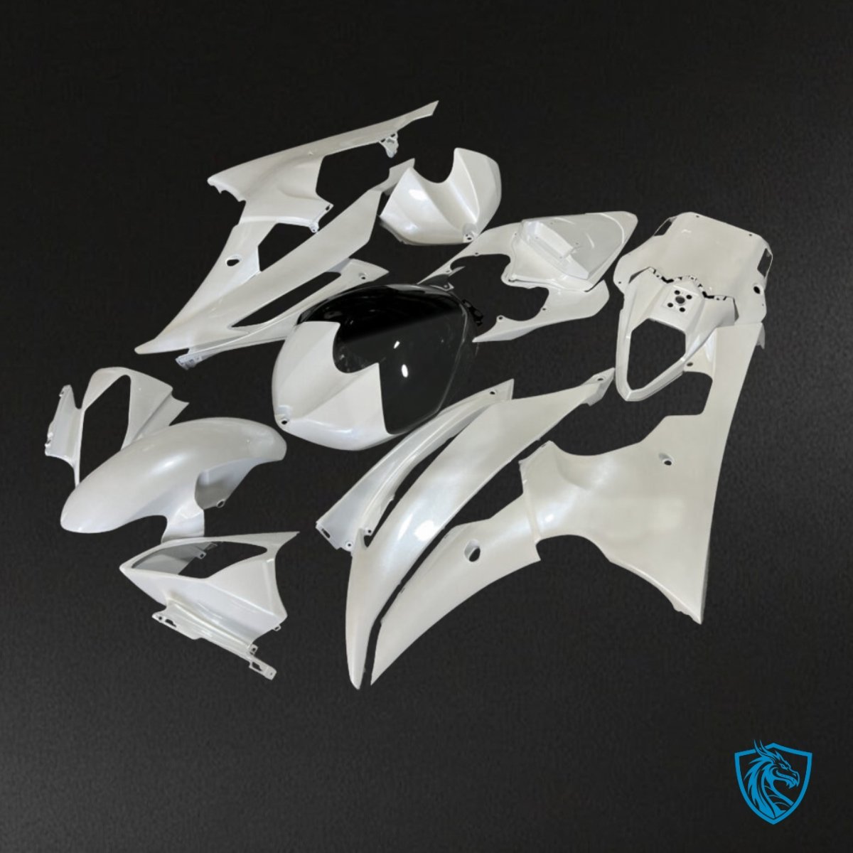 Yamaha R6 (2008-2016) Gloss Pearl White & Black - MERGEment Motorcycle Fairings Kit