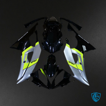 Yamaha R6 (2008-2016) Glossy Black & Silver Motorcycle - Custom ABS Fairing Kit
