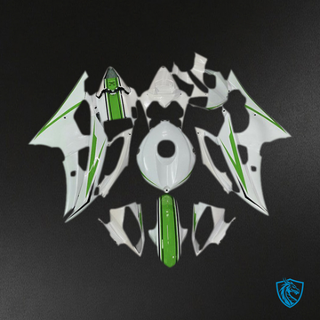 Yamaha R6 (2008-2016) Glossy White & Green Motorcycle Fairing Kit | ABS Bodywork