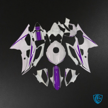 Yamaha R6 (2008-2016) Glossy White & Purple Motorcycle - Custom ABS Fairing Kit