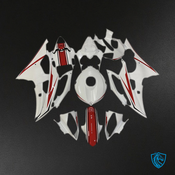 Yamaha R6 (2008-2016) Glossy White & Red Fairings Kit - Aftermarket ABS Bodywork