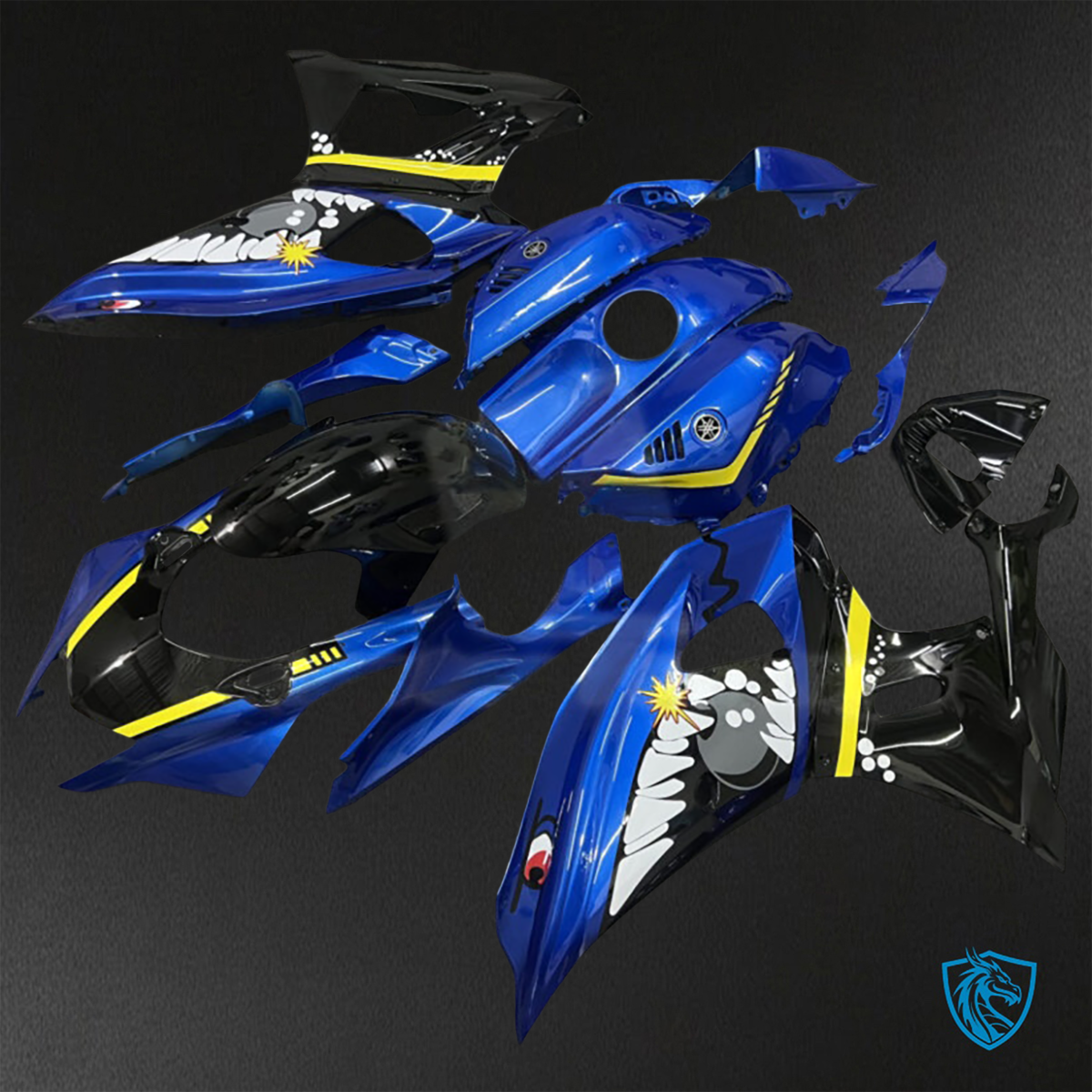 Yamaha R7 (2021-2025) Blue & Black Shark ABS Bodywork - Fairings Kit