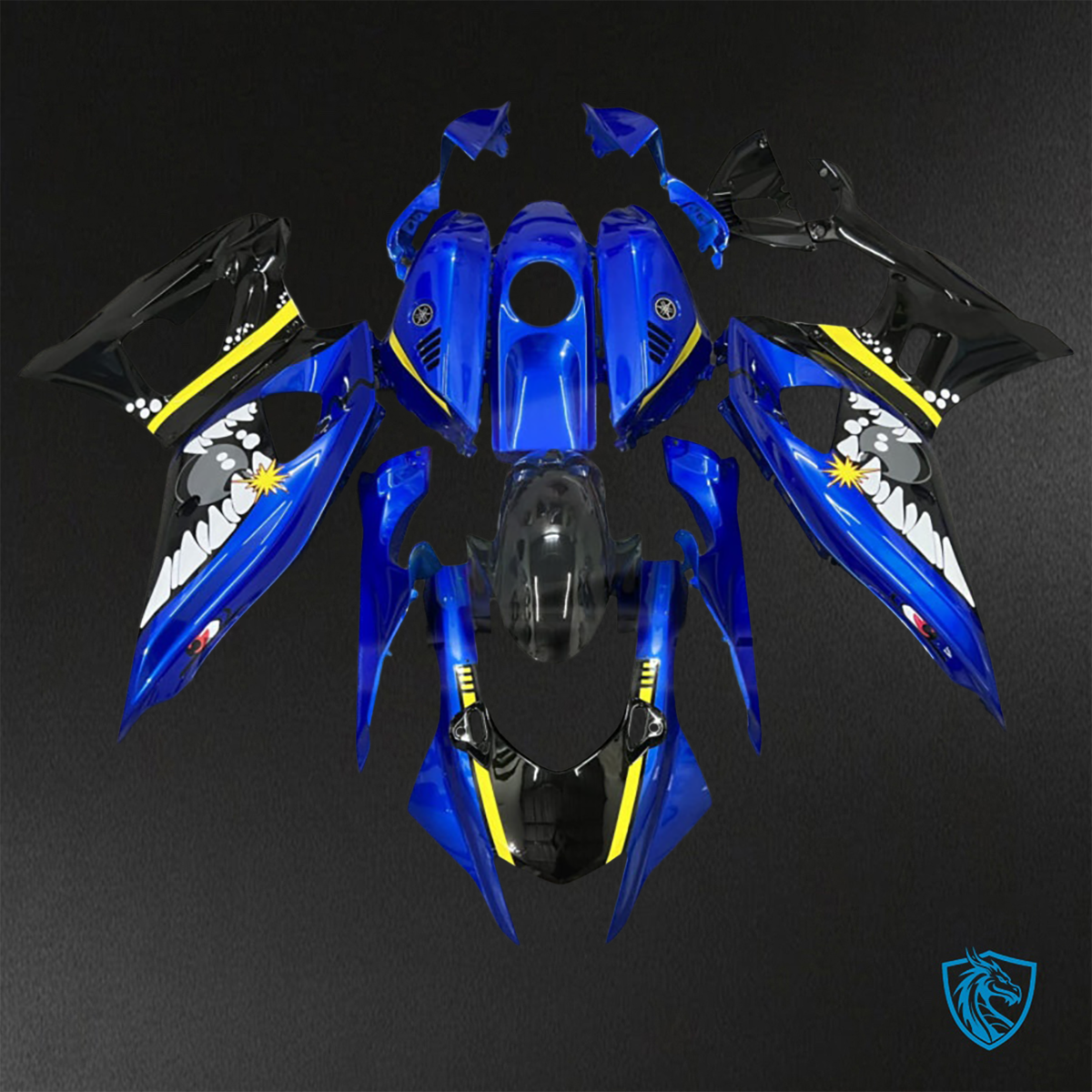 Yamaha R7 (2021-2025) Blue & Black Shark ABS Bodywork - Fairings Kit