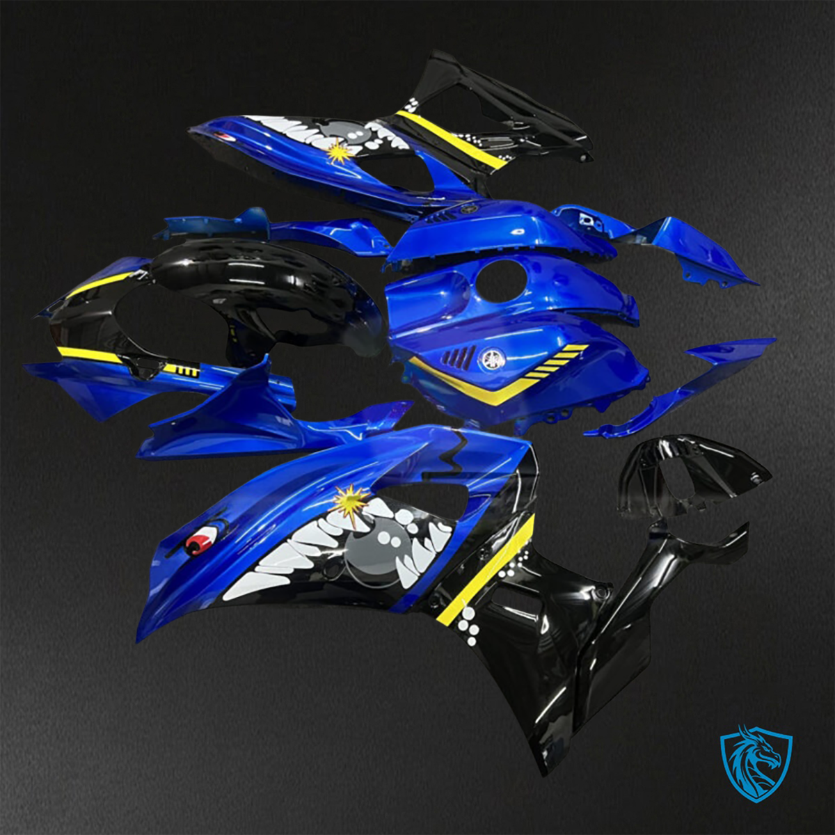 Yamaha R7 (2021-2025) Blue & Black Shark ABS Bodywork - Fairings Kit