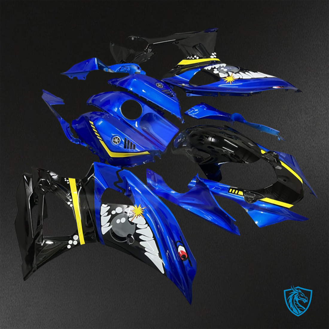 Yamaha R7 (2021-2025) Blue & Black Shark ABS Bodywork - Fairings Kit