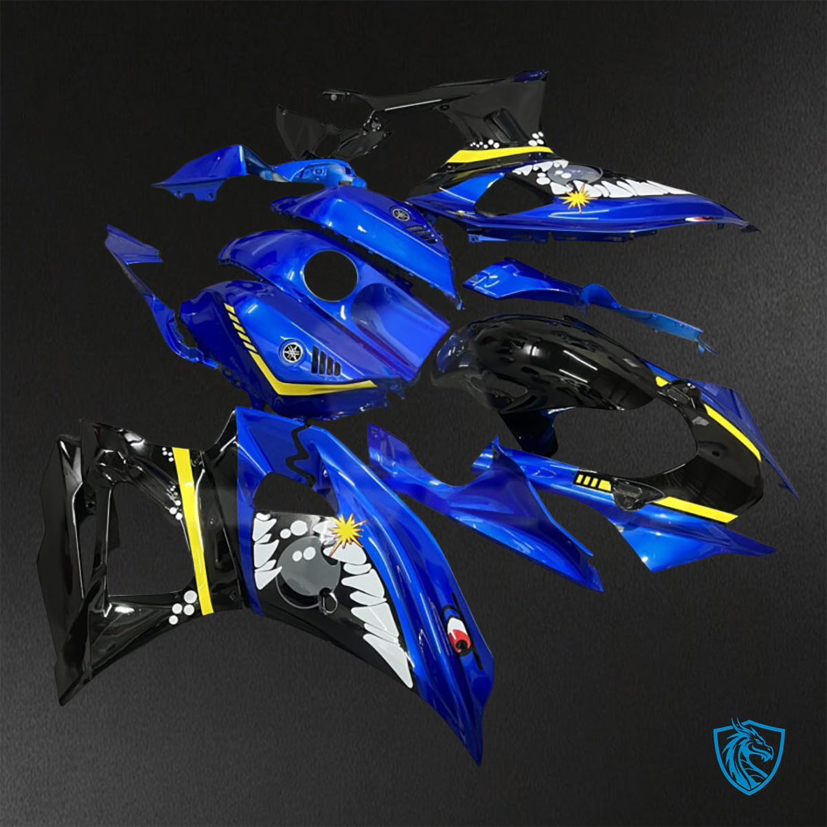 Yamaha R7 (2021-2025) Blue & Black Shark ABS Bodywork - Fairings Kit