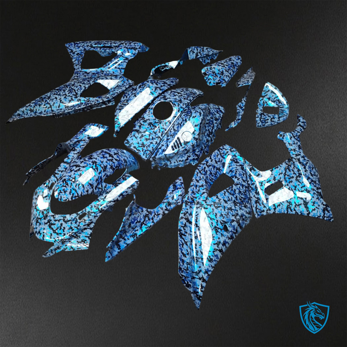 Yamaha R7 (2021-2025) Blue & Black Camo Fairings Kit - Aftermarket ABS Bodywork
