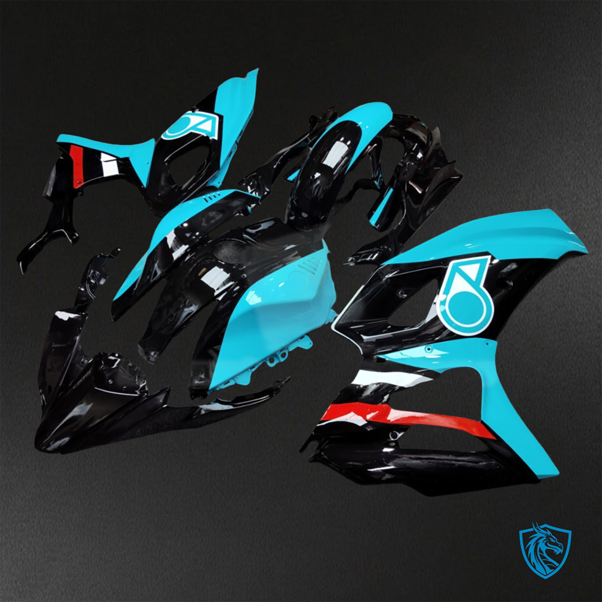 Yamaha R7 (2021-2025) Gloss Black, Aqua & Red Petronas ABS Bodywork - Fairings Kit