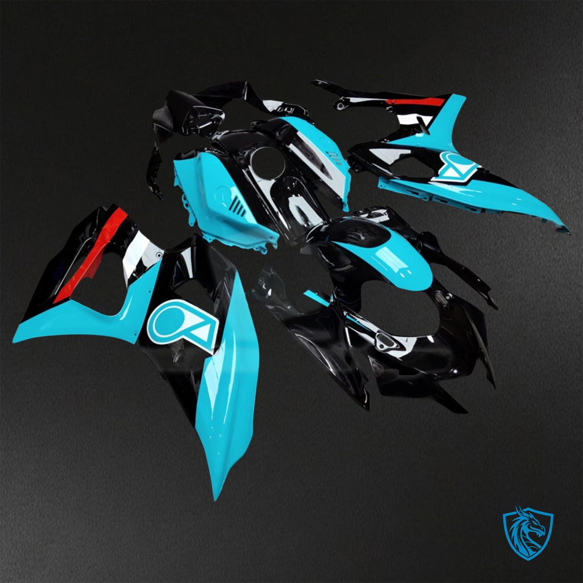 Yamaha R7 (2021-2025) Gloss Black, Aqua & Red Petronas ABS Bodywork - Fairings Kit