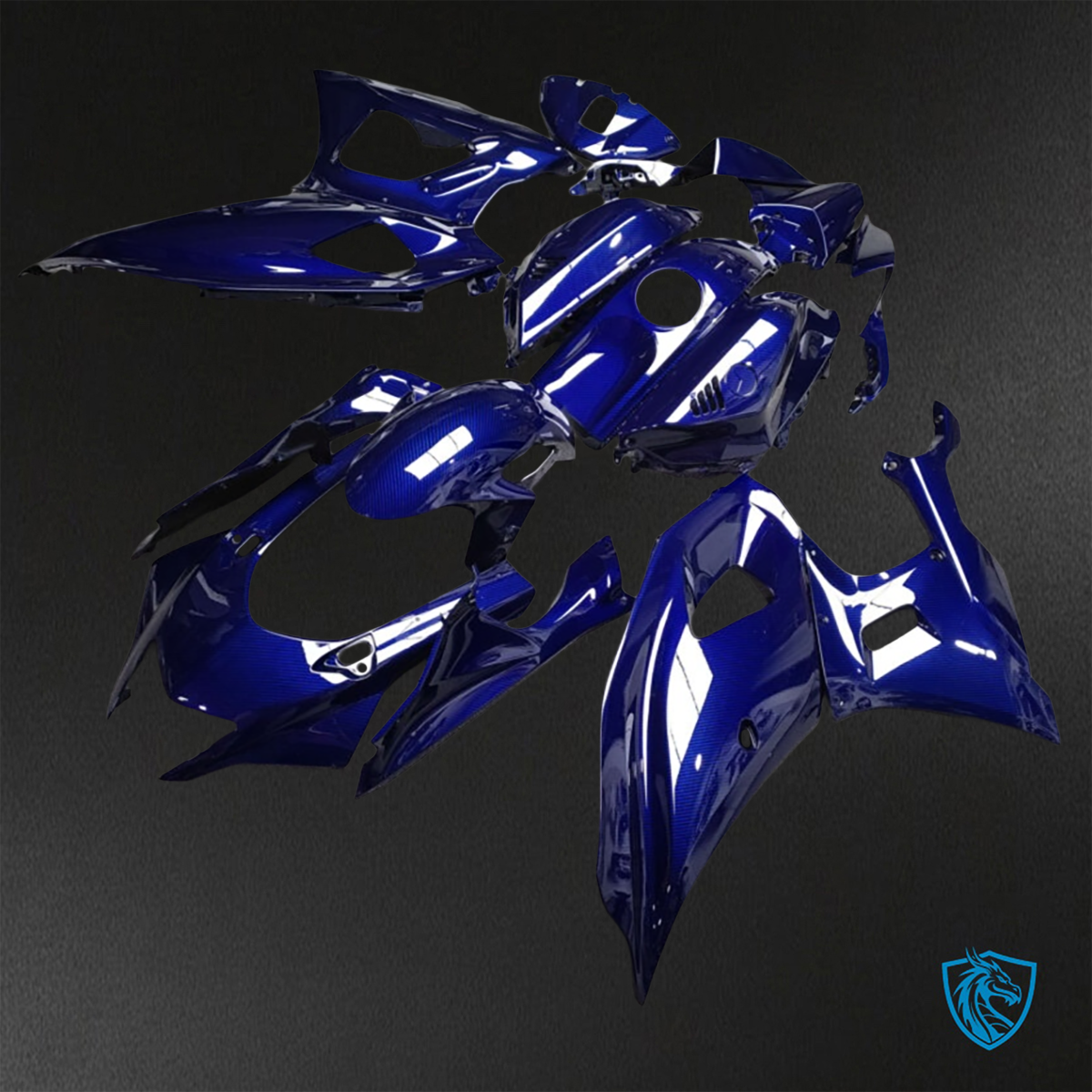 Yamaha R7 (2021-2025) Gloss Blue Carbon Fiber - Replacement Motorcycle Fairings Kit