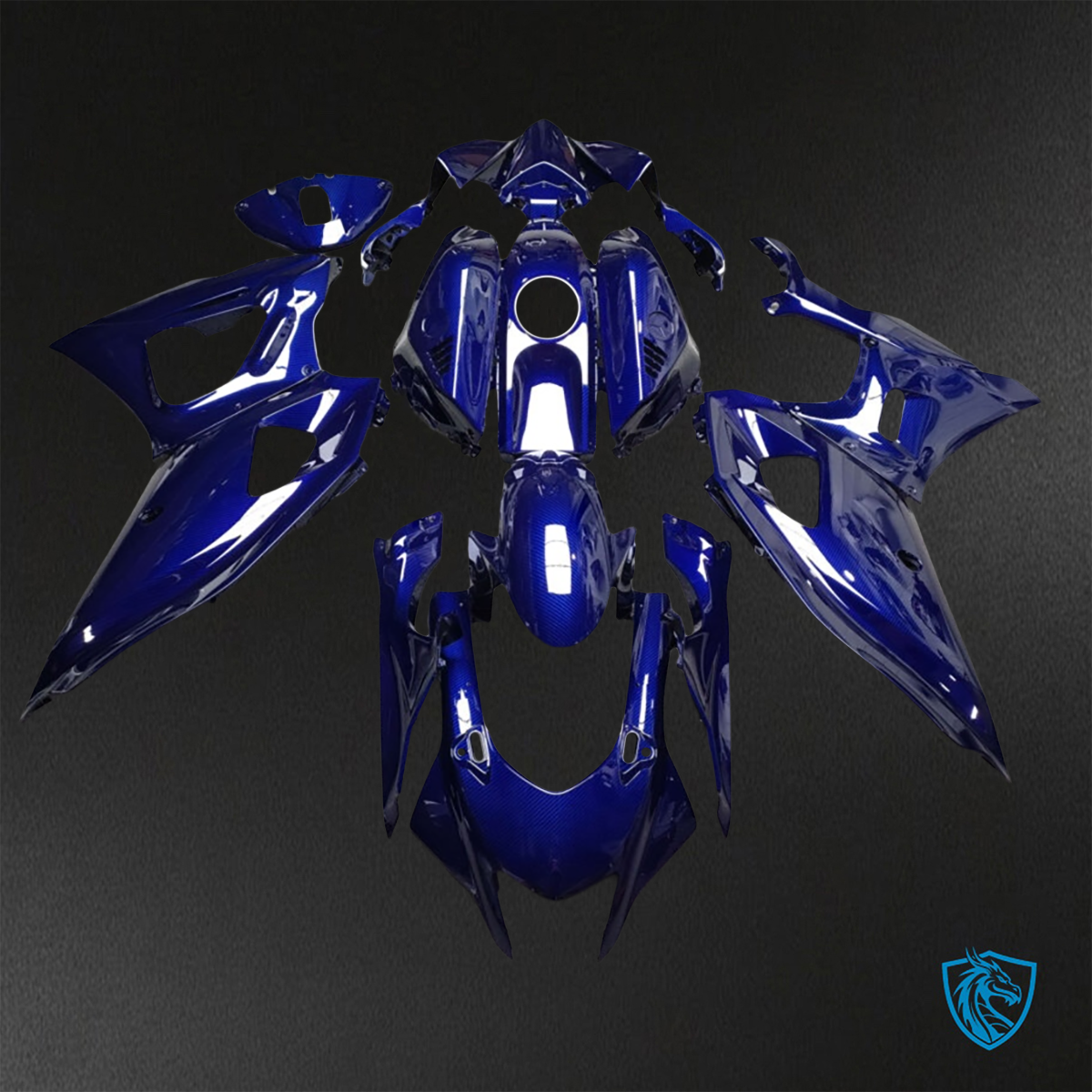 Yamaha R7 (2021-2025) Gloss Blue Carbon Fiber - Replacement Motorcycle Fairings Kit