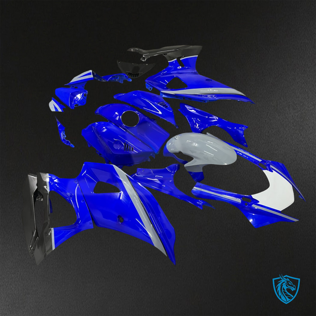 Yamaha R7 (2021-2025) Gloss Blue, Gray & Black - Custom ABS Fairing Kit