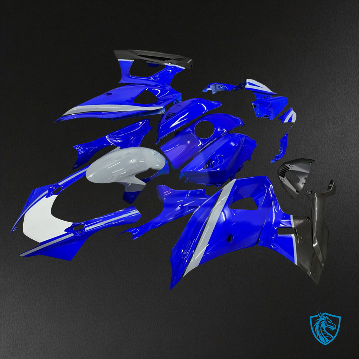 Yamaha R7 (2021-2025) Gloss Blue, Gray & Black - Custom ABS Fairing Kit