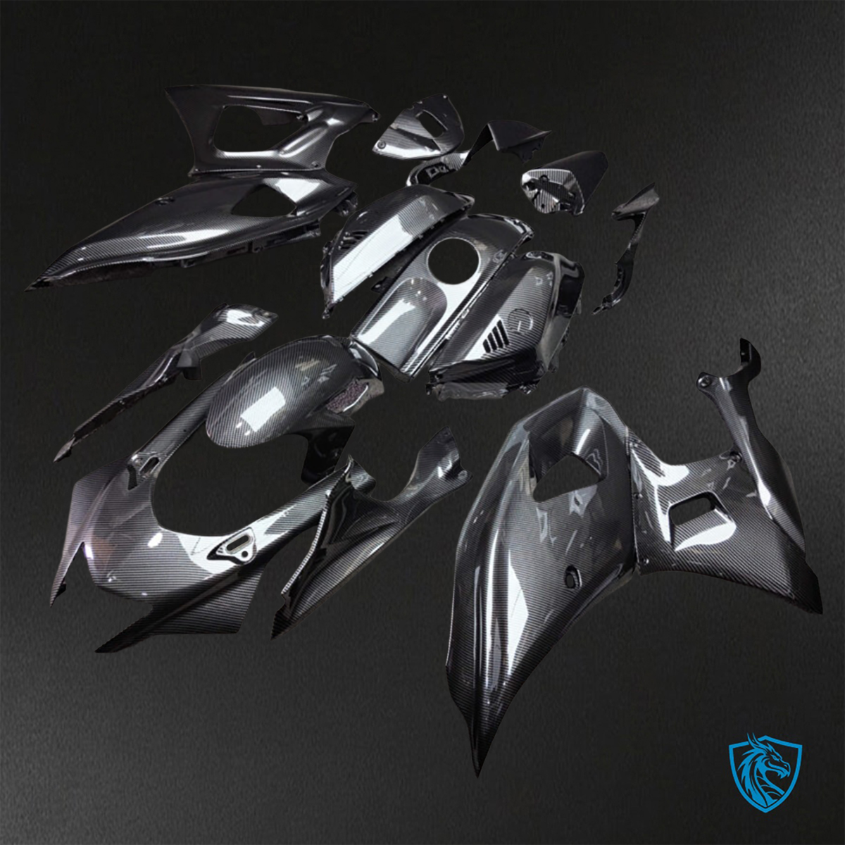 Yamaha R7 (2021-2025) Gloss Black Carbon Fiber - Replacement Motorcycle Fairings Kit