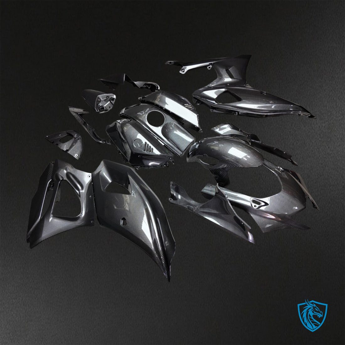 Yamaha R7 (2021-2025) Gloss Black Carbon Fiber - Replacement Motorcycle Fairings Kit
