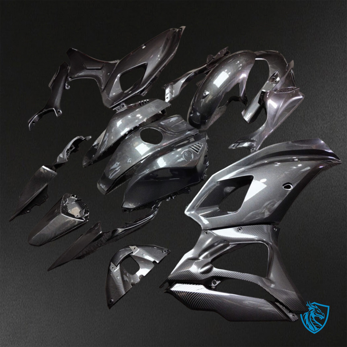 Yamaha R7 (2021-2025) Gloss Black Carbon Fiber - Replacement Motorcycle Fairings Kit