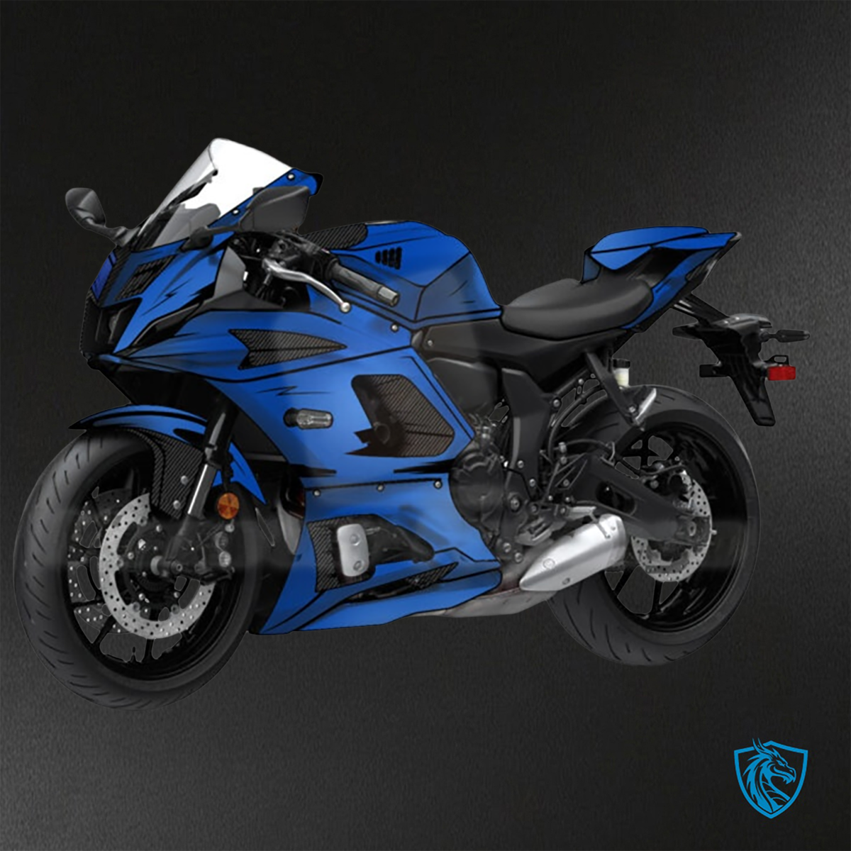 Yamaha R7 (2021-2025) Gloss Blue & Black Carbon Fiber ABS Bodywork - Fairings Kit