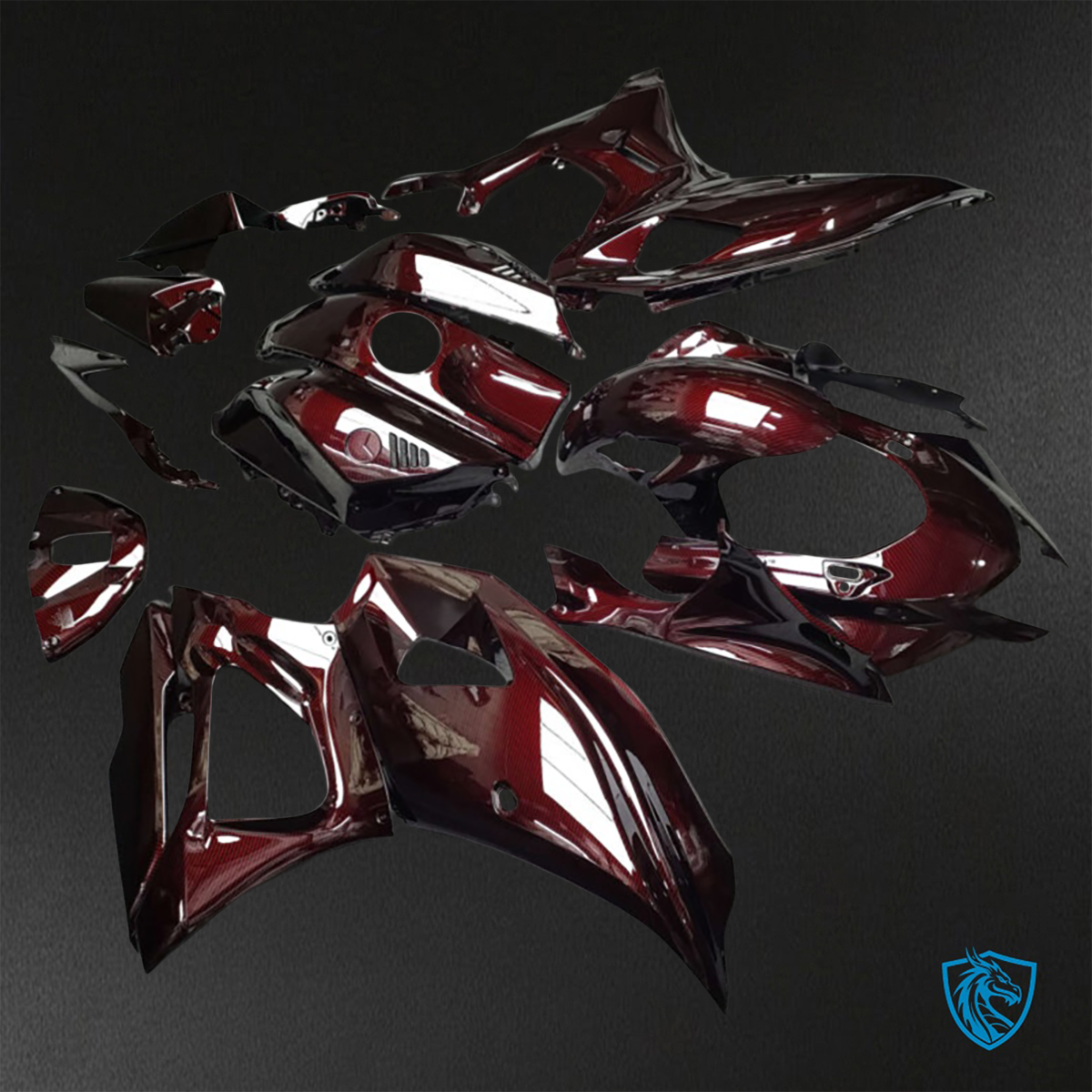 Yamaha R7 (2021-2025) Gloss Dark Red Carbon Fiber - Custom ABS Fairing Kit