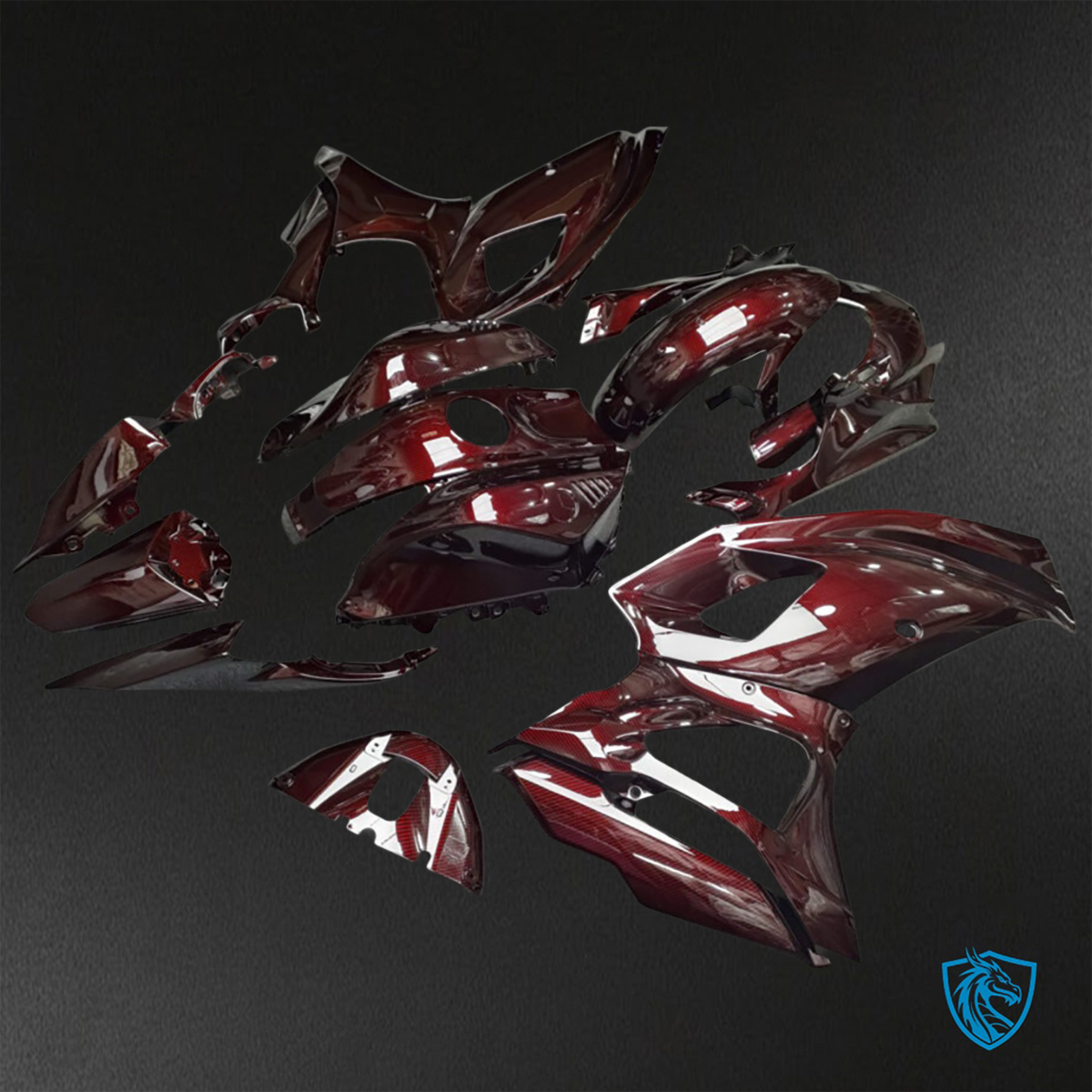 Yamaha R7 (2021-2025) Gloss Dark Red Carbon Fiber - Custom ABS Fairing Kit