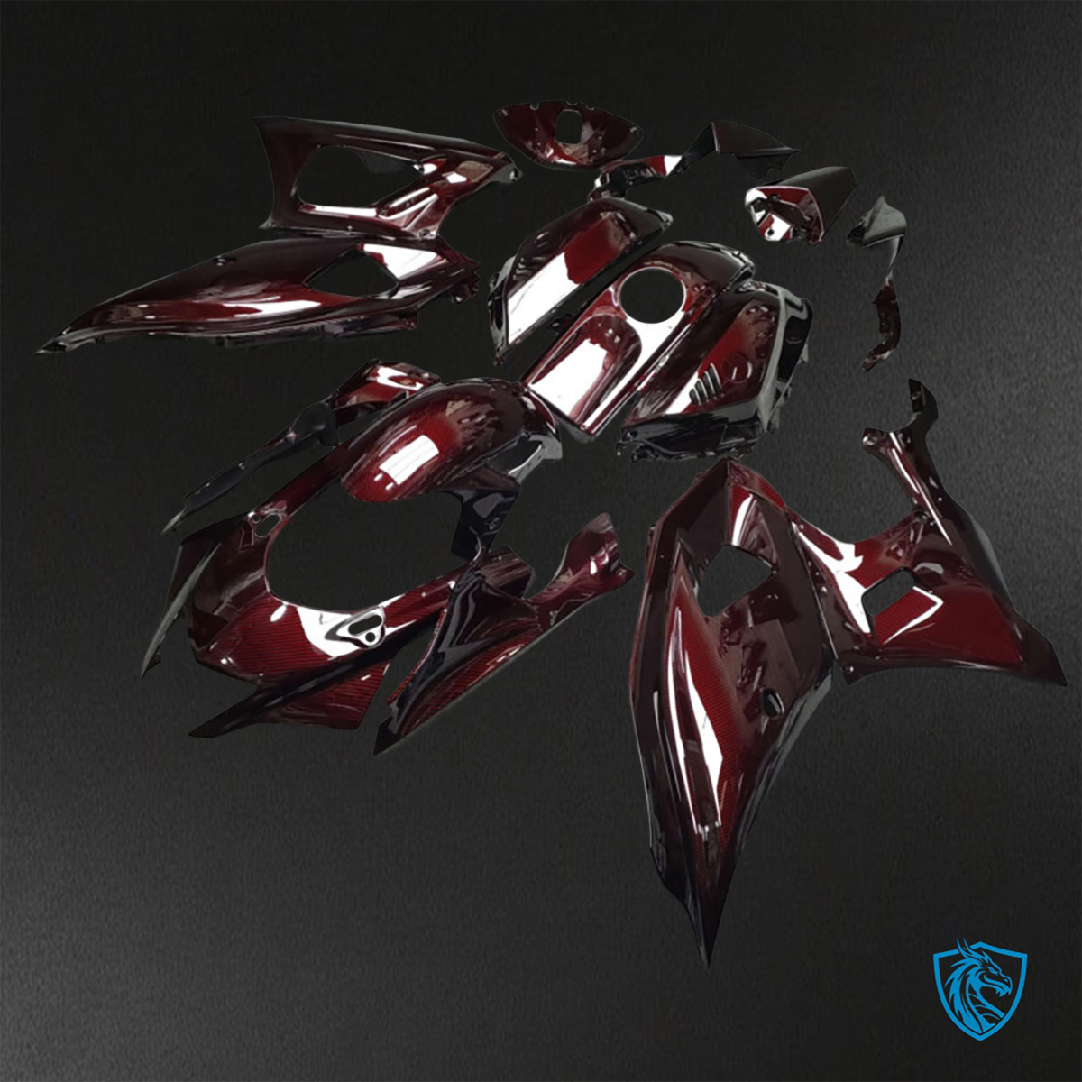 Yamaha R7 (2021-2025) Gloss Dark Red Carbon Fiber - Custom ABS Fairing Kit