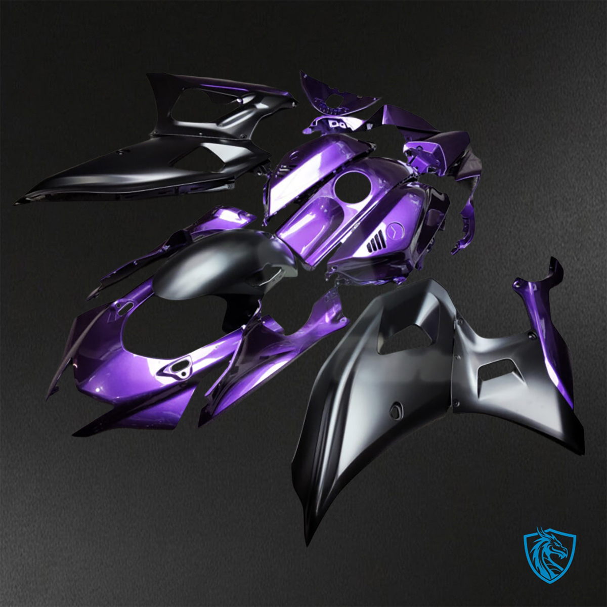 Yamaha R7 (2021-2025) Gloss Deep Purple & Matte Black - Replacement Motorcycle Fairings Kit