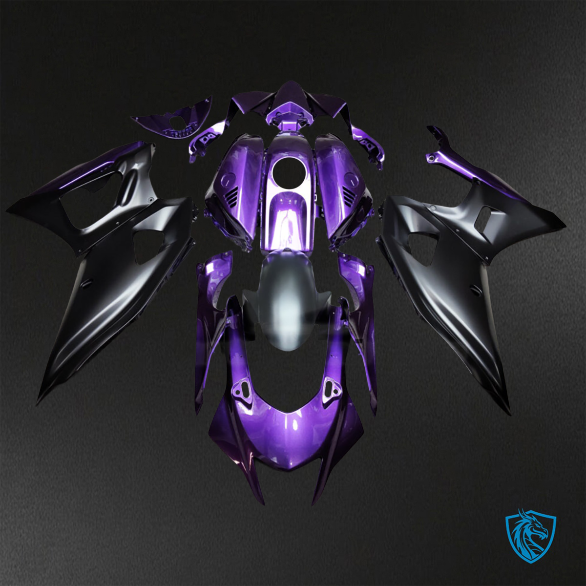 Yamaha R7 (2021-2025) Gloss Deep Purple & Matte Black - Replacement Motorcycle Fairings Kit