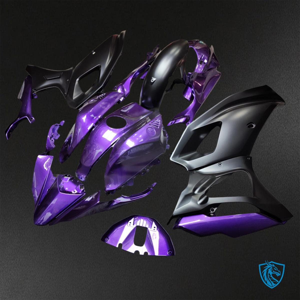 Yamaha R7 (2021-2025) Gloss Deep Purple & Matte Black - Replacement Motorcycle Fairings Kit